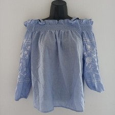 Primark Blue Bardot Top Blouse