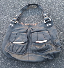 B Makowsky Leather Handbag Black Purse Should Bag