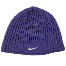 Nike Mens Beanie Hat Purple Knit Embroidered Logo Warm Winter Hot One Size