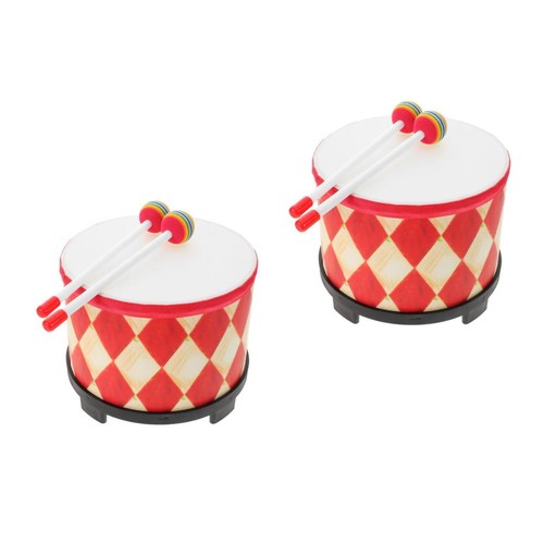 Wooden toddler drum - wooden, red