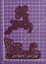 Reindeer & Sleigh Christmas Metal Cutting Dies Craft Card Making