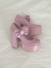 dollskill x sanrio hello kitty pink bad to the bow platform mary jane shoes ♡