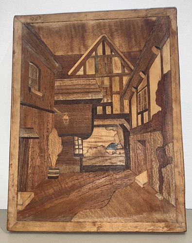 Antique marquetry picture - antique,