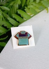 Vintage Durham County Cricket Polo Shirt Vintage Pin Badge Sports Memorabilia