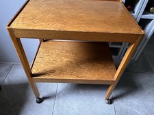 Walnut Burr Wood Veneer Trolley with Wheels