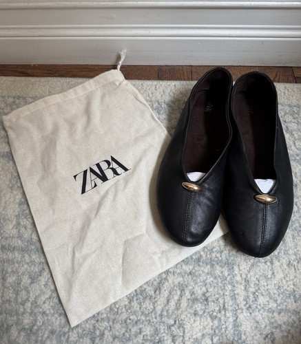 Zara leather ballet flats with - zara,