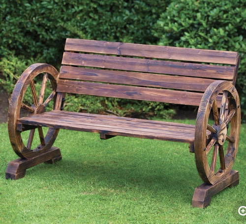 Burntwood wooden wagon wheel - wooden,