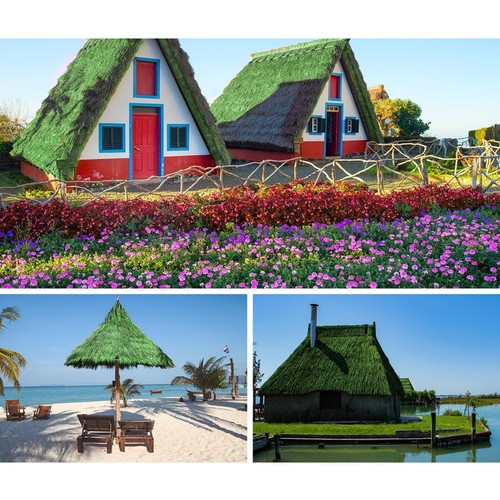 Artificial thatch roof - artificial, panel