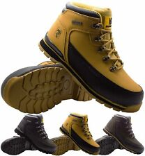 MENS MAXSTEEL LEATHER SAFETY WORK BOOTS STEEL TOE CAP ANKLE HIKER  SHOES SIZE