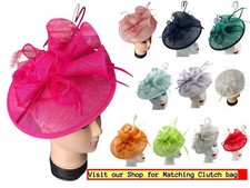 Fascinator Round Women's Large Headband Clip Hat Weddings  Races Royal Ascot