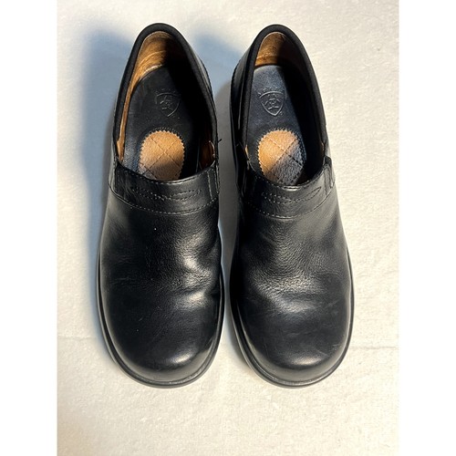 Ariat black leather heel slip - black,