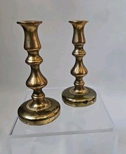 Vintage pair of small brass candlesticks - 4 inches high