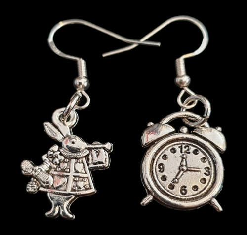 Alice themed earrings white - themed,