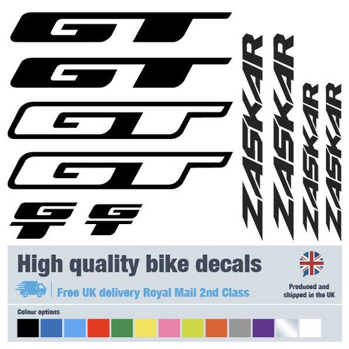 Zaskar bike decals labels - gt,
