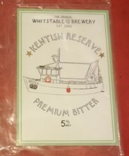 WHITSTABLE brewery KENTISH RESERVE real ale beer badge pump clip front NEW Kent
