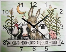 farm animals wall hanging clock smallholding animals farmyard farm cow sheep pig