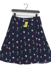 Cath Kidston Women's Midi Skirt UK 12 Blue Floral 100% Polyester Midi A-Line