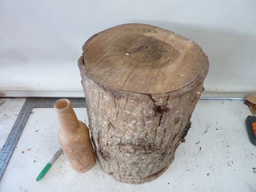 Walnut log vase hollow form - walnut,