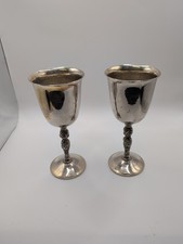 2 X Silver Plate Wine Goblets