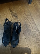 Dune Peep Toe Leather Boots