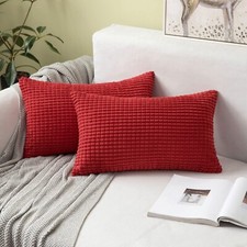 MIULEE Set of 2 Cushion Covers Cushions Decorative Corduroy 12x12 Inches, 30cm x