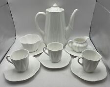 Antique Shelley Dainty White Coffee Set Inc Coffee Pot, Cups, Saucers Etc