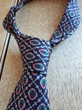 St Michael Vintage Neck Tie in Diamond Pattern 100% Silk Made in UK