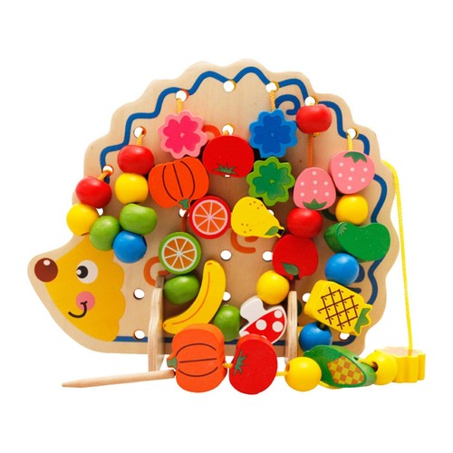 Wooden stringing beads lacing - stringing,