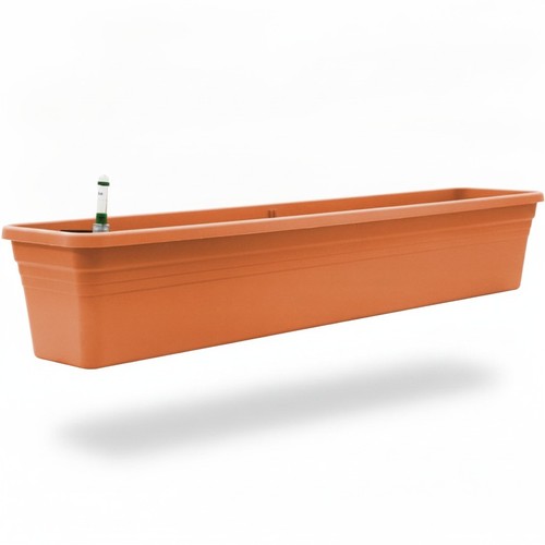 Terracotta balcony planter - terracotta,