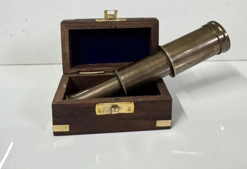 Retro brass spyglass - retro, –