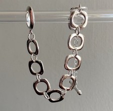 Squares Bracelet 925 Sterling Silver Hallmarked S925 20 cm