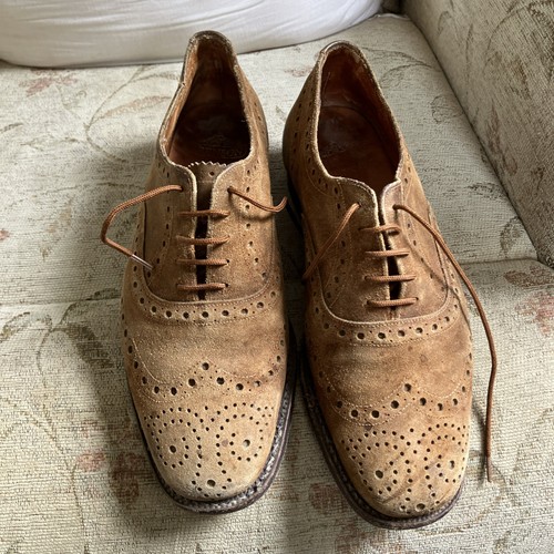 Grenson suede oxford brogue - suede,