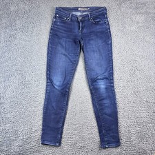 Levis Jeans Women W26 L31 Blue Denim Stretch Demi Curve Pockets Slim Tapered Y2K
