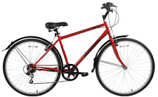 Professional City Mens Hybrid Bike Commuter 700c Wheel 6 Speed 22" Frame Red