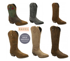 Ravel Womens Leather western Cowboy Boots with zips Judd, Dolly, Taylor