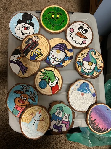 Wood slices cm wooden - 5-6,