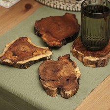 Set of 4 Teak Root Slice