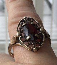 Antique 9ct gold ring with - antique,