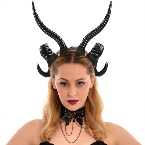 Black demon horn headband - demon,