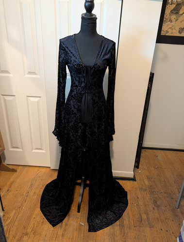 Killstar black damask - black, velvet