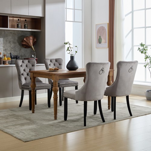 Set velvet dining chairs - of,