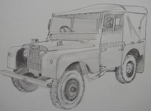 Land rover pencil drawing - pencil,