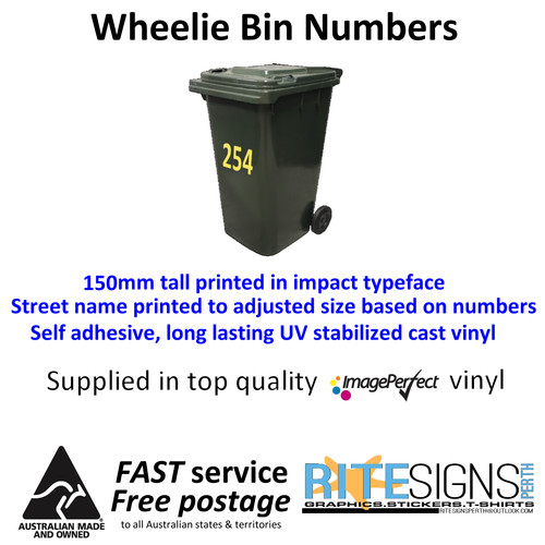 Wheelie bin numbers - numbers., message