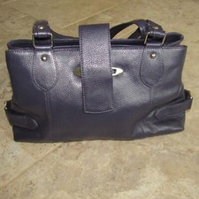 Tommy & Kate quality grained purple leather medium hand shoulder bag 15x8.5x6"