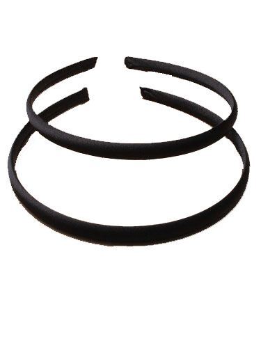 Black satin alicebands - satin,