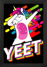 Yeet Weeb Unicorn Anime Framed