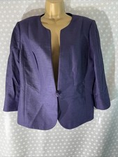 Womens Jacques Vert Uk 18 Dark Purple Smart Wedding Blazer Suit Jacket Coat