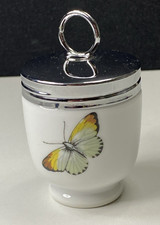 Royal Worcester Egg Coddler Strawberry Fair Butterfly Porcelain Std 1 Egg Size