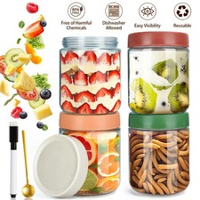 4x Glass Jars & Lids 500ml