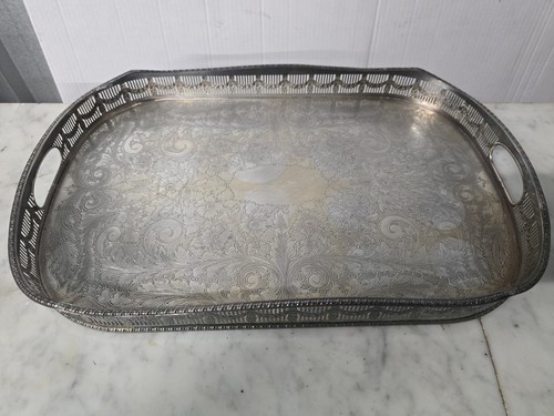 Large vintage silver plate - silver,